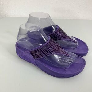 FitFlop Purple Sparkle Flip Flop Sandals Size 7